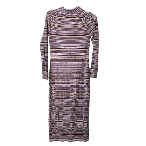 NEW Ninety-Percent Long Line Cardigan Purple Stripe Duster Cotton Sustainable - Picture 5 of 14